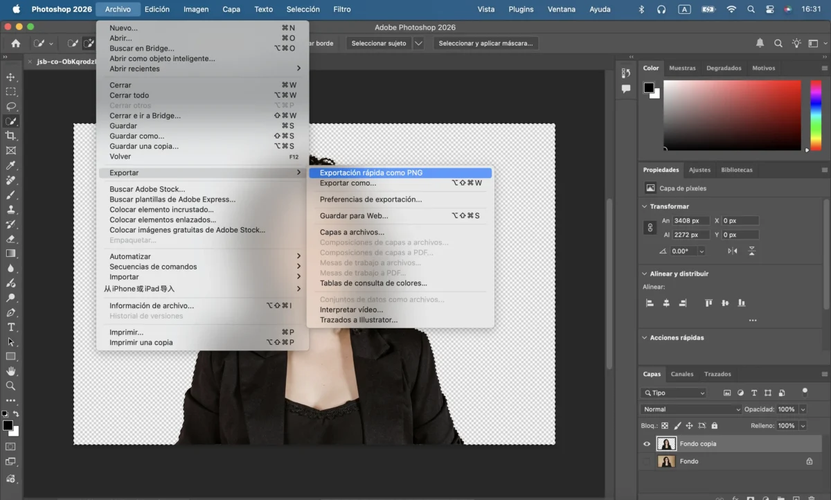 Exporta con transparencia Exporta con transparencia