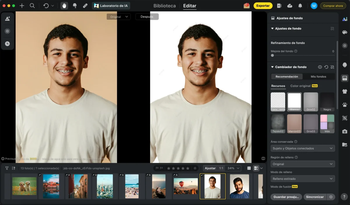 Fondo blanco con un clic
