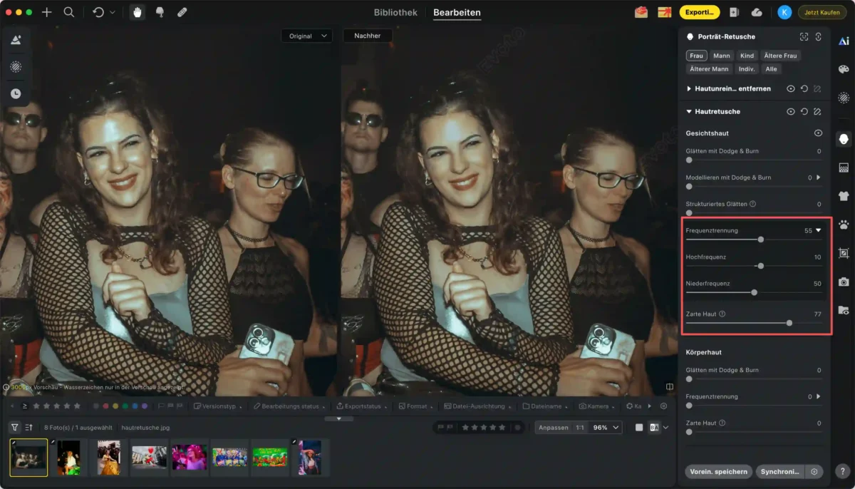 Hautretusche Haut glätten und weicher machen