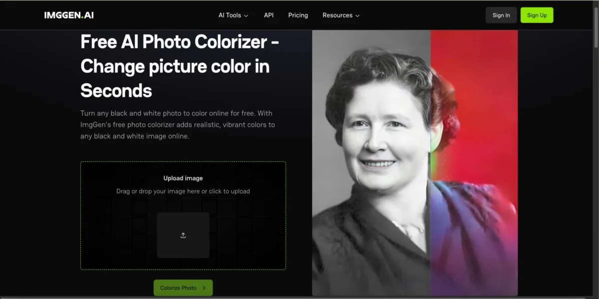 Bild kolorieren mit ImgGen AI