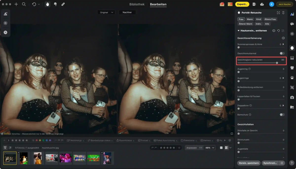 Oeligen Glanz entfernen Öligen Glanz entfernen