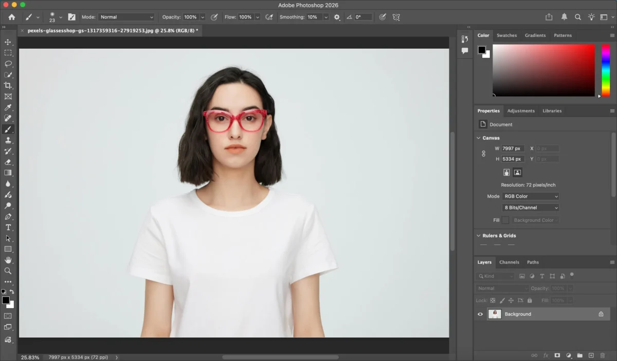 Open the Image in Photoshop