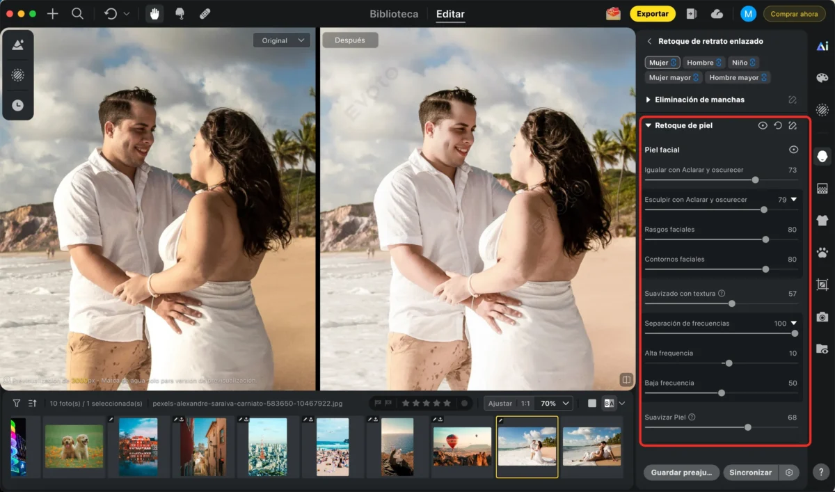 Retocar piel y cuerpo