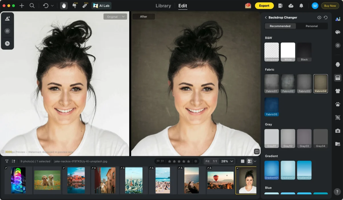 Select from preset colors
