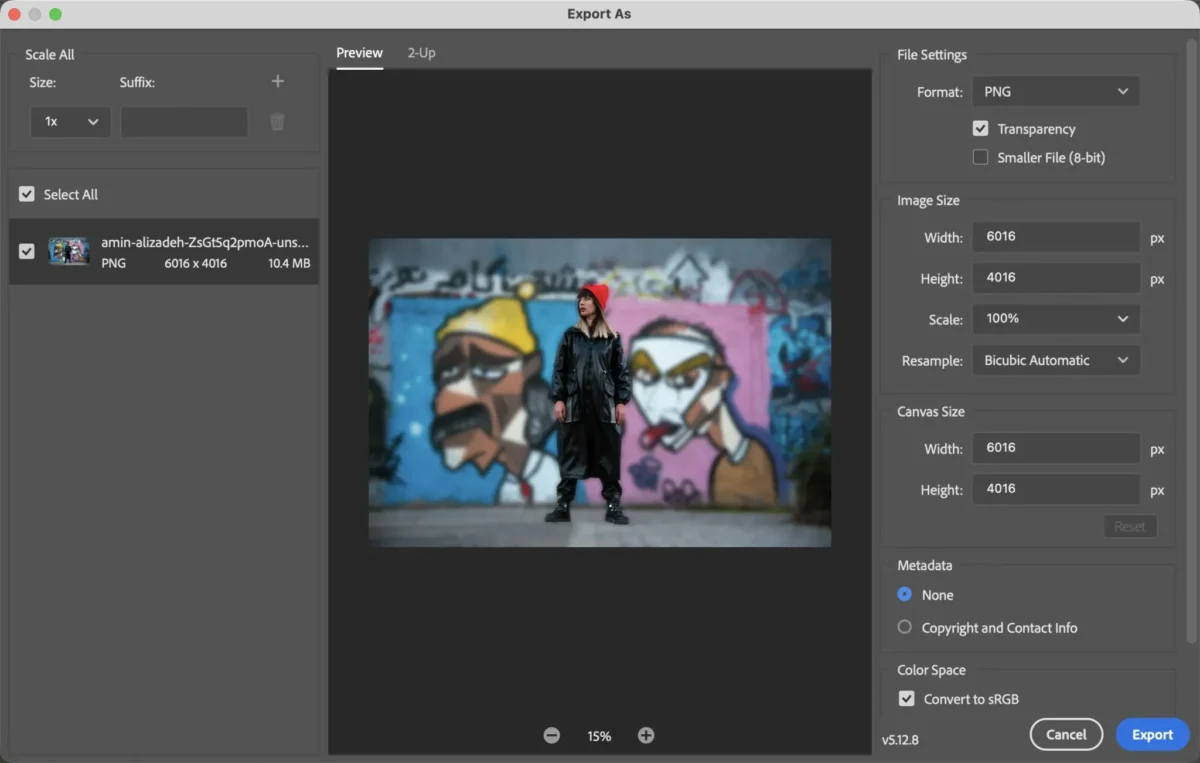 Das fertige Bild exportieren