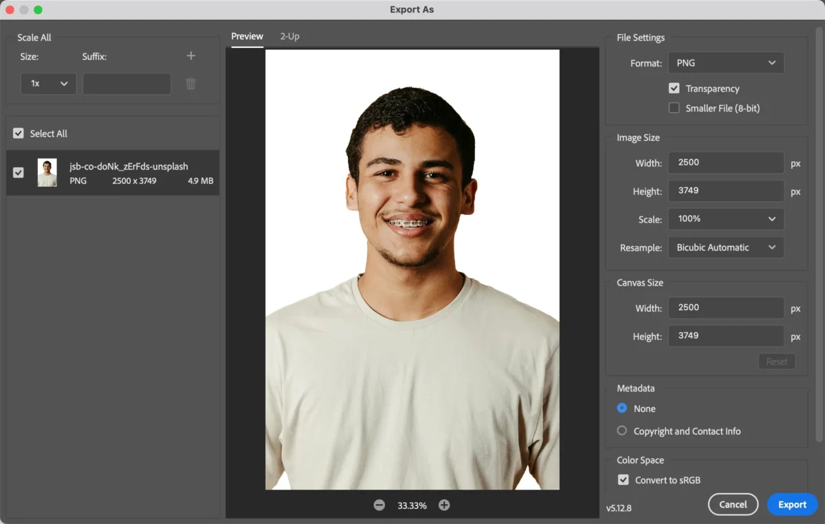 export photoshop