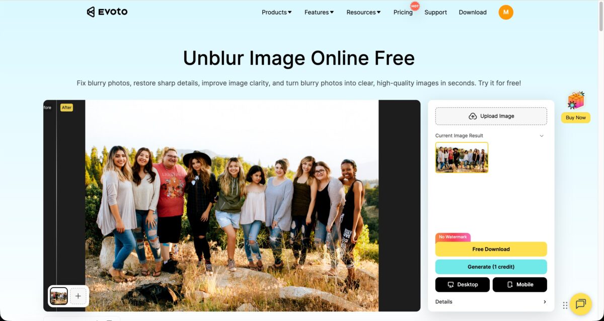 export the unblur picture