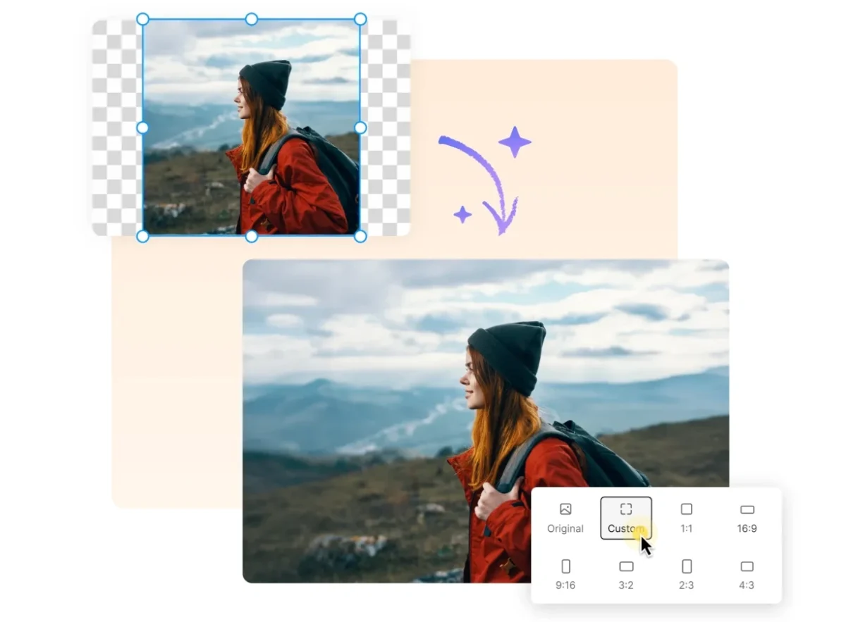 KI-Bilderweiterer in Evotos KI-Fotoeditor