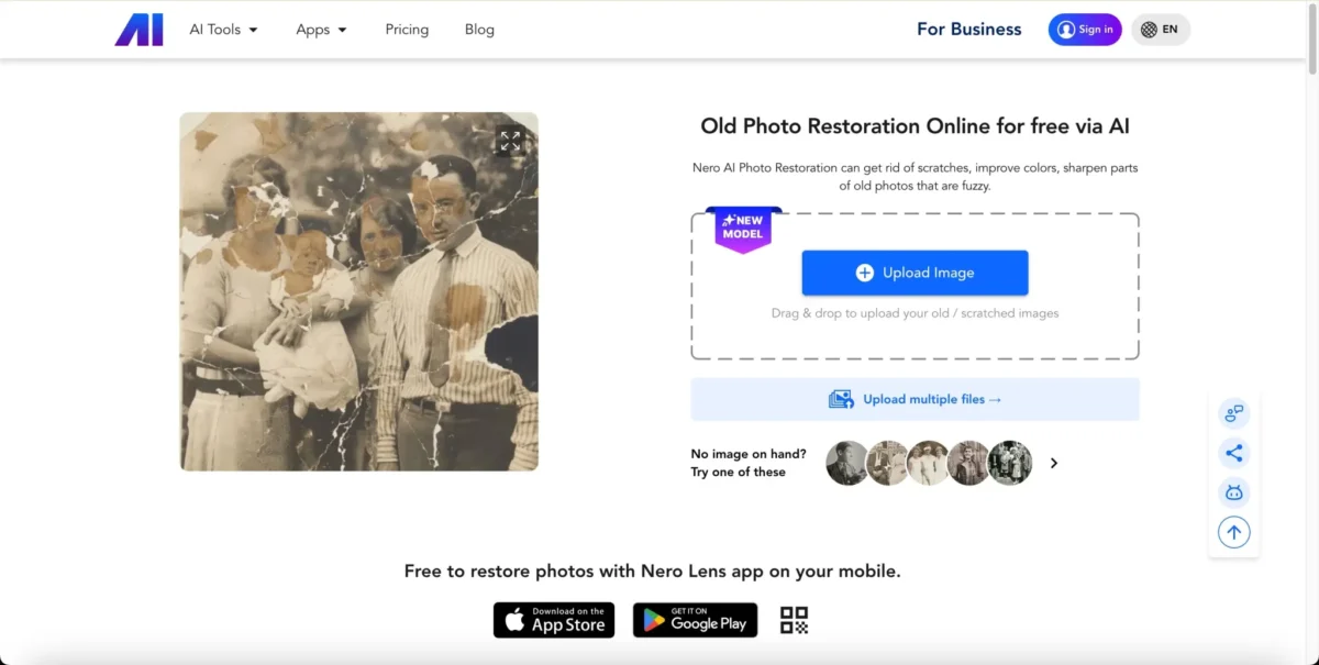 Alte Fotos restaurieren mit Nero AI