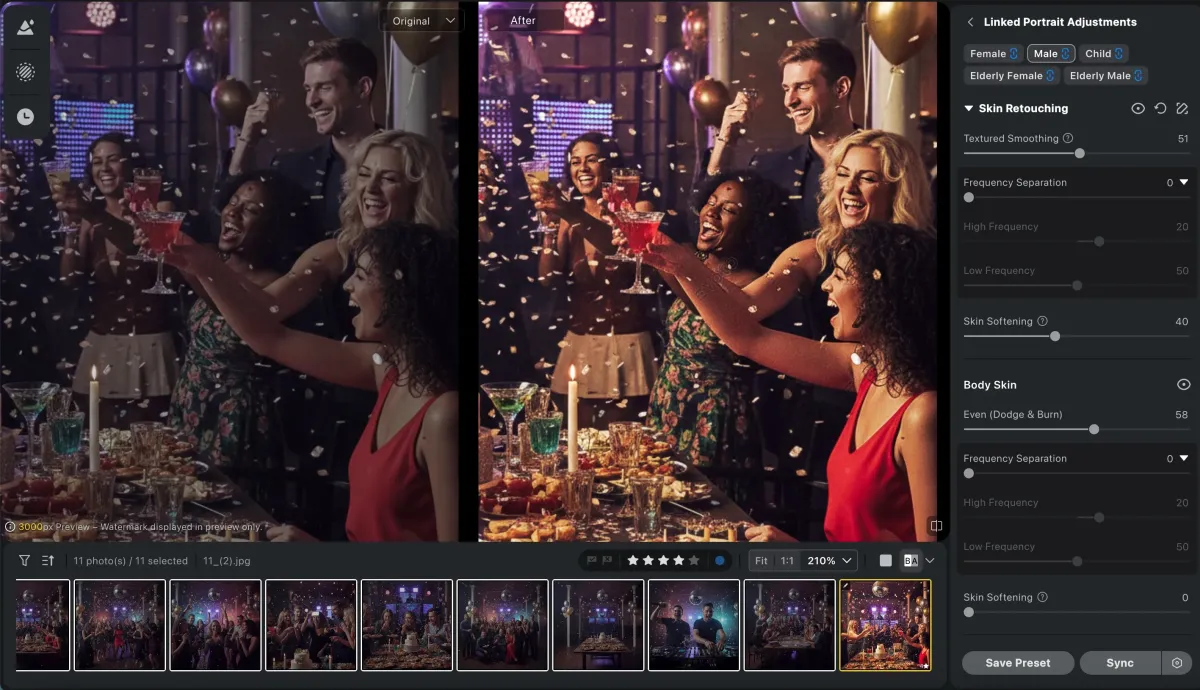 Ajustes y vista previa