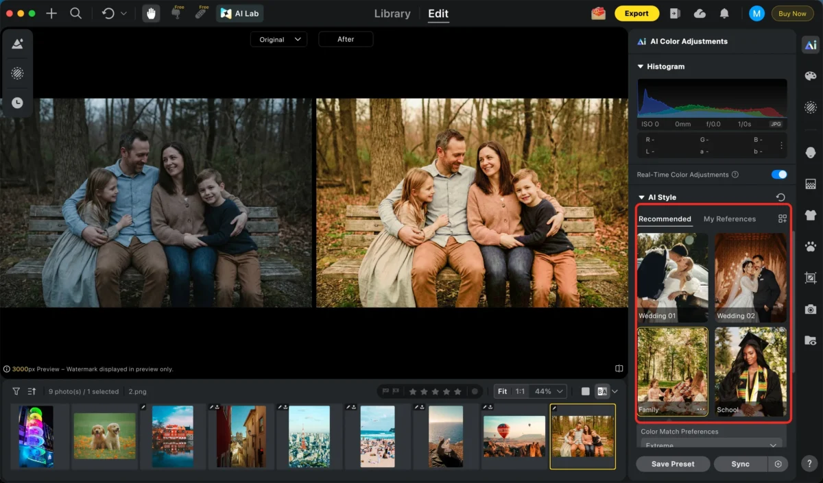 Auto Enhance family photos
