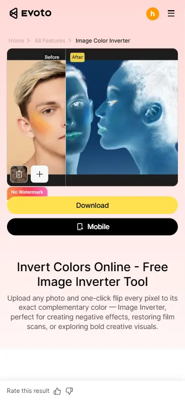 Download interface step 3 download inverted image colors on iPhone