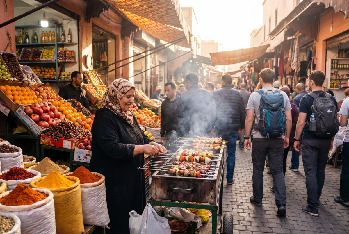 Travel Photography of A colorful market stall