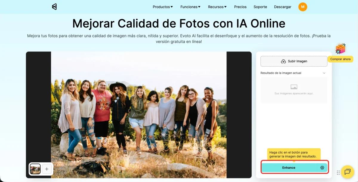 haz clic en Enhance