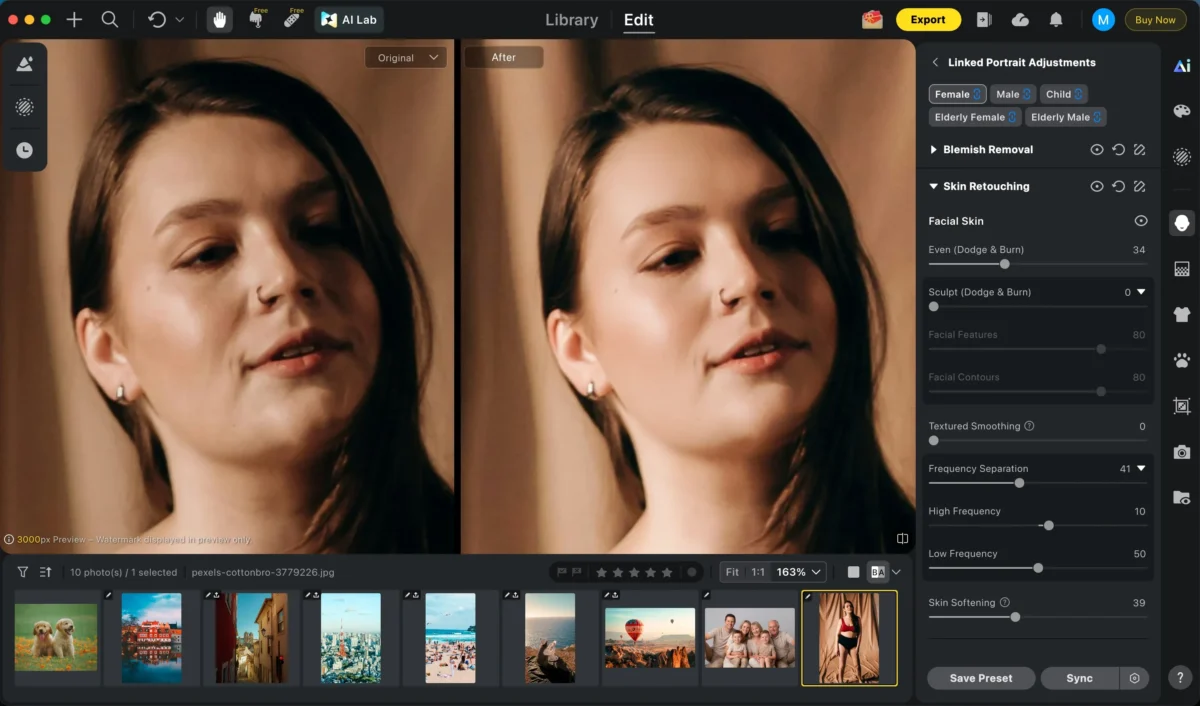 skin retouching