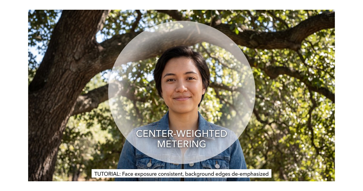 center weighted metering portrait example with centered subject