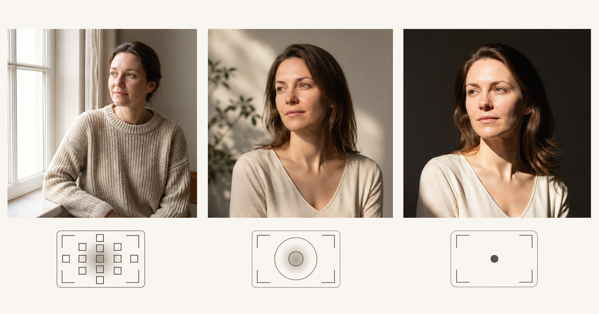 step 2 choose metering mode for portraits flowchart