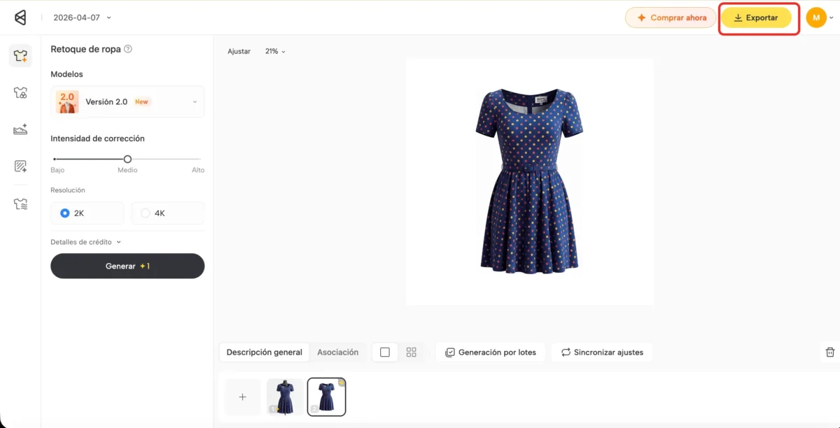 Exportación final de imágenes de maniquí fantasma listas para ecommerce