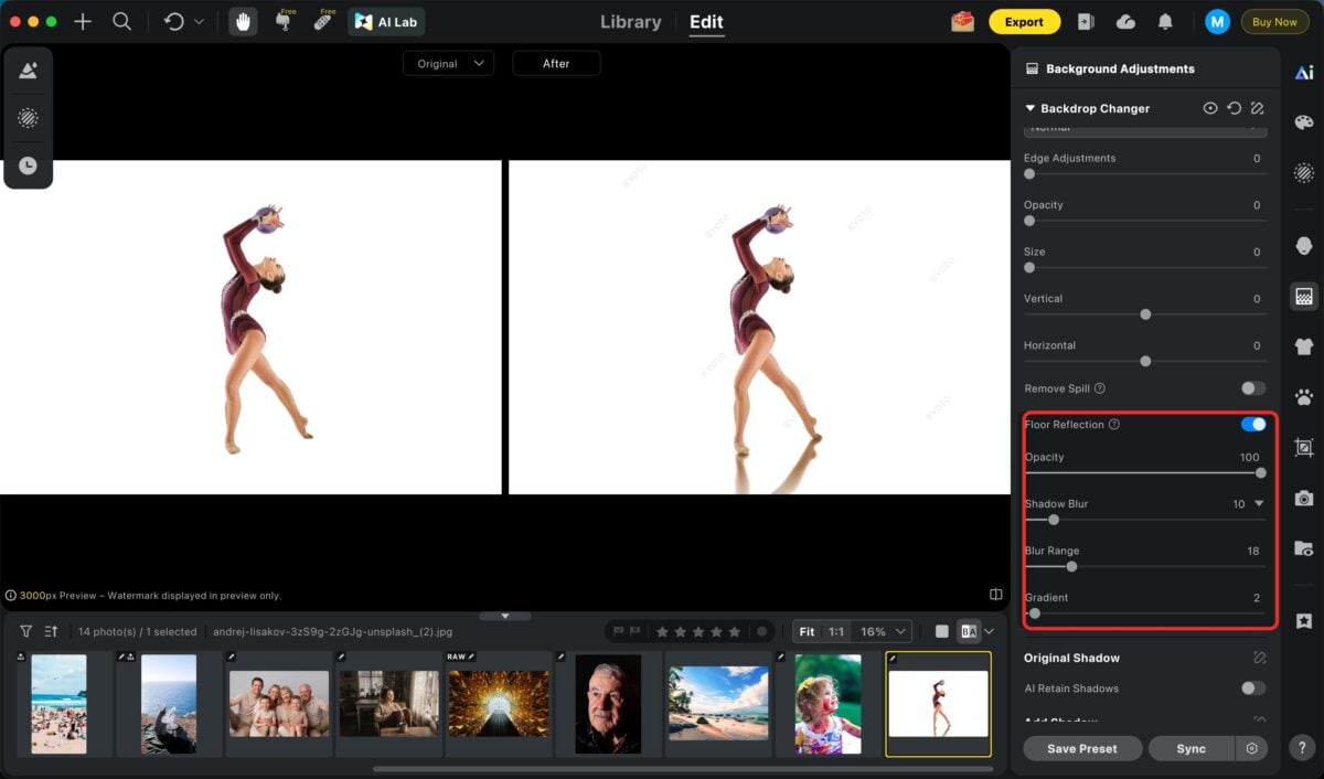 Fine tune the reflection