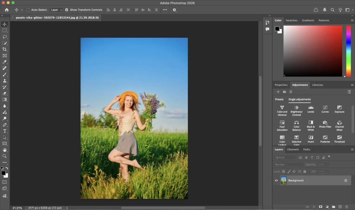 Abrir una imagen borrosa en Photoshop
