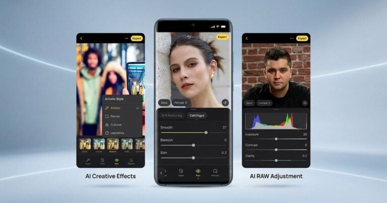 Vergleich der KI-Fotoeditor-Apps für Android für Porträtretusche und kreative mobile Workflows