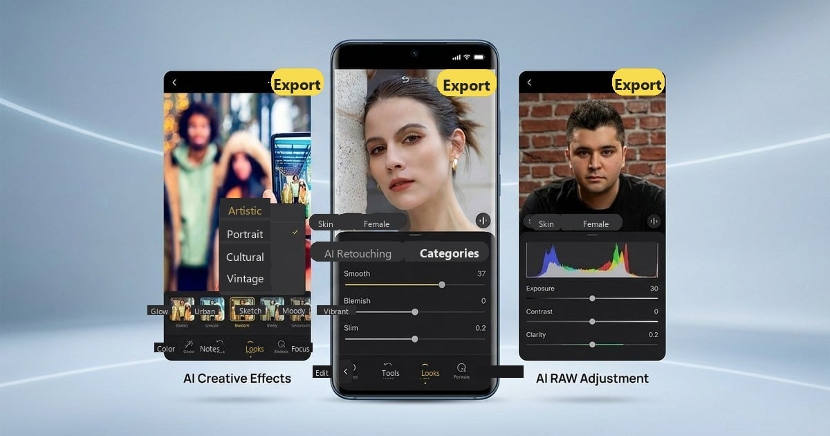 Vergleich der KI-Fotoeditor-Apps für Android für Porträtretusche und kreative mobile Workflows
