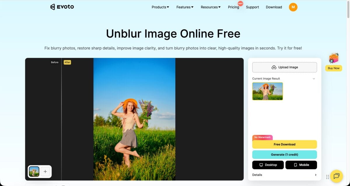 export unblur image