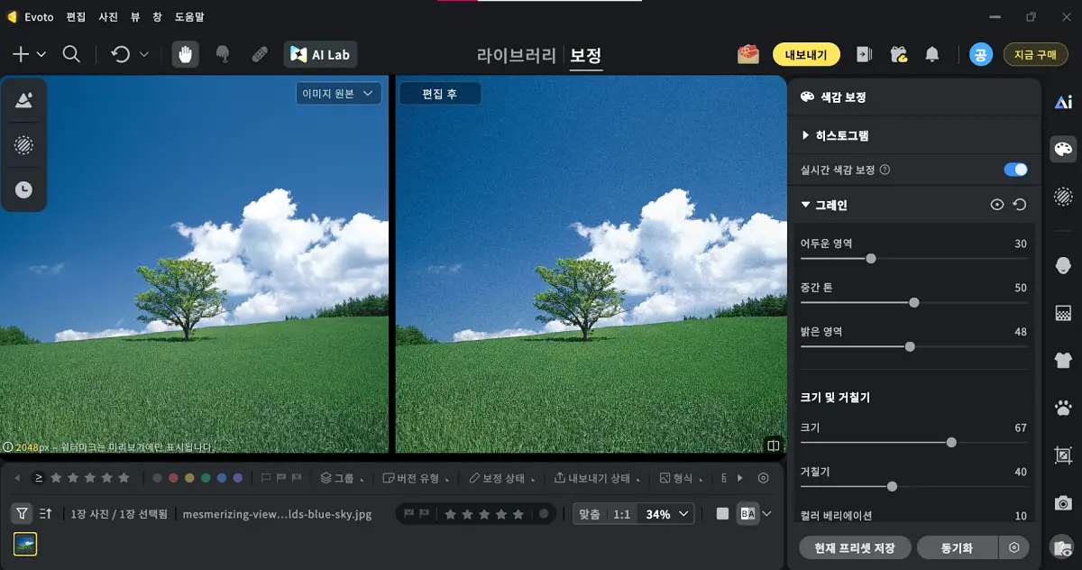 사진 그레인 추가 앱