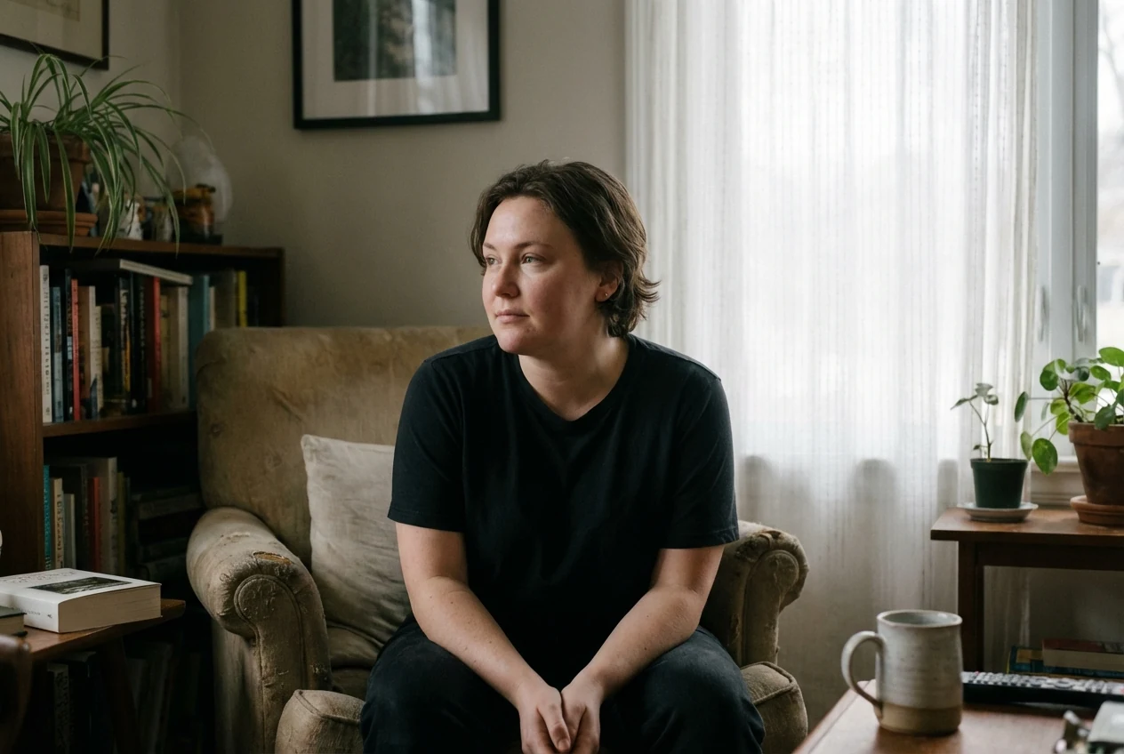 high contrast images vs low contrast images soft portrait nano r2 Natural portrait scene with gentle window light to show how softer tonal transitions feel calmer and less forceful in a real image