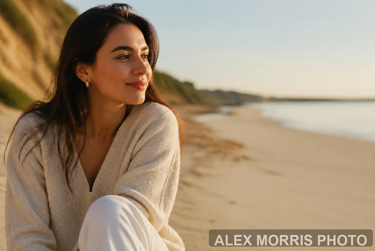 Finished lifestyle photo with a clean subtle watermark placed low in the frame without overpowering the image