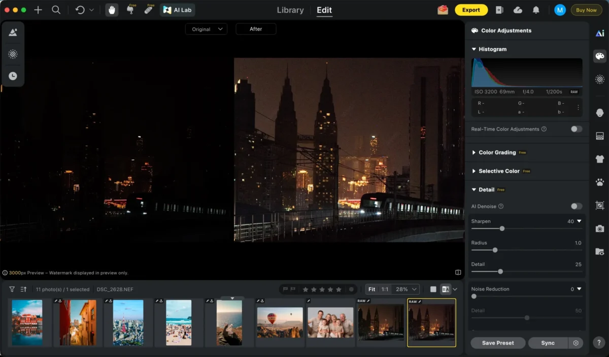 Aplicar redução de ruído com IA no Evoto