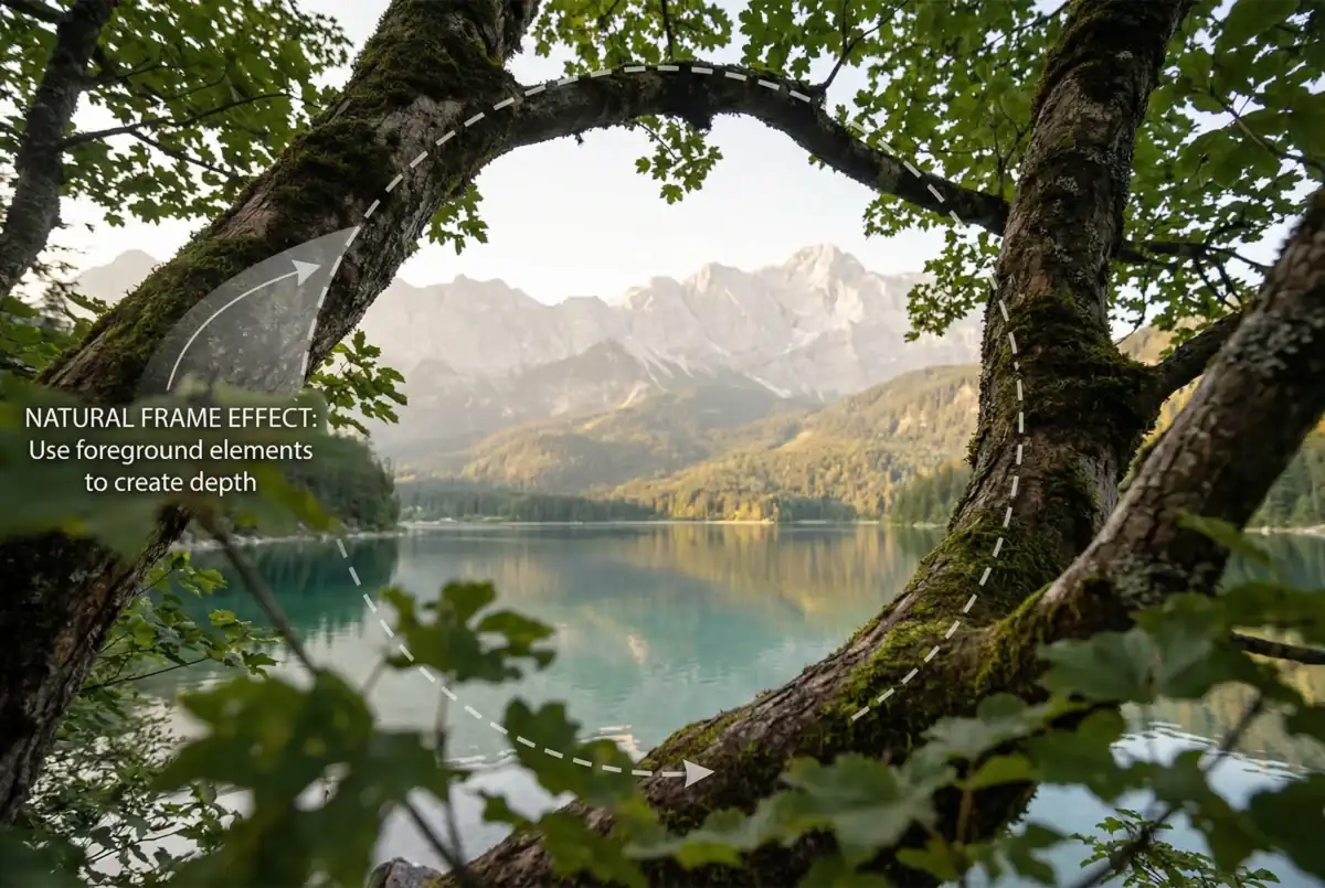 자연 프레임을 활용해 구도를 완성한 풍경 사진