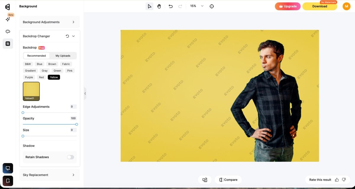 place your subject onto a new background for a finished result