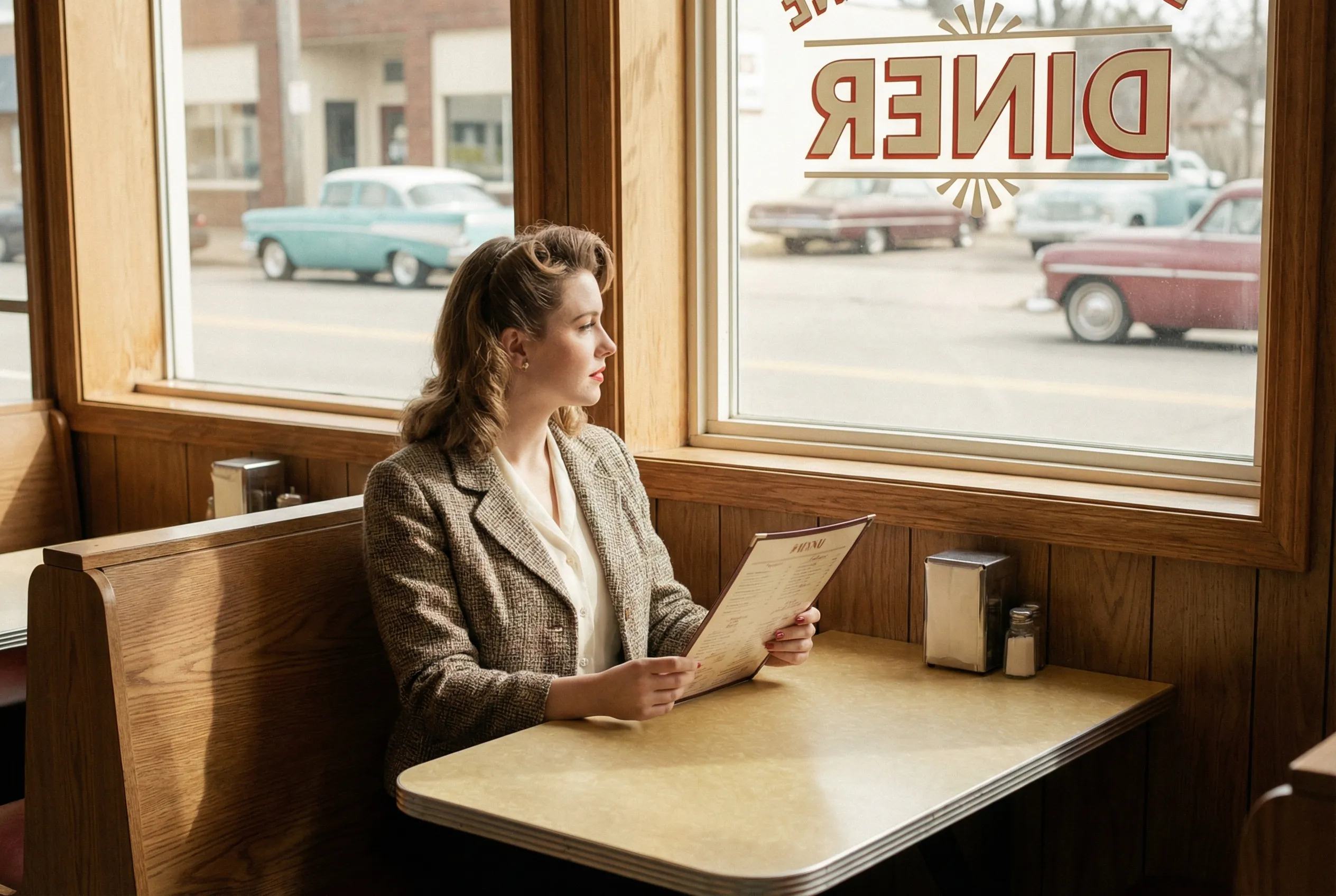 Retrato con color limpio, piel estable y base fuerte para un efecto vintage