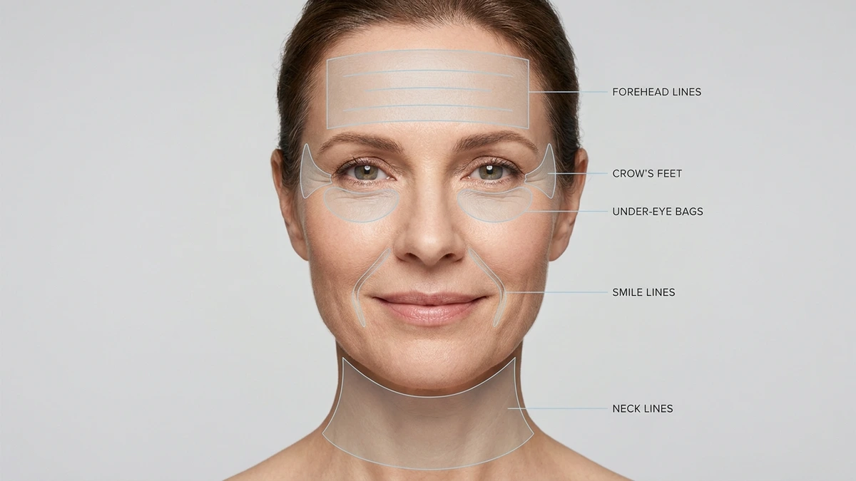 wrinkle zones face diagram