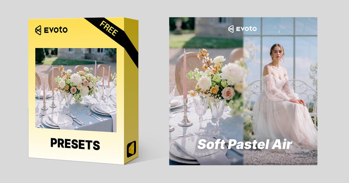 Soft Pastel Air — Free Light and Airy Wedding Preset for Evoto
