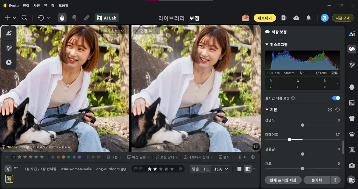 배경 제거 블러 처리