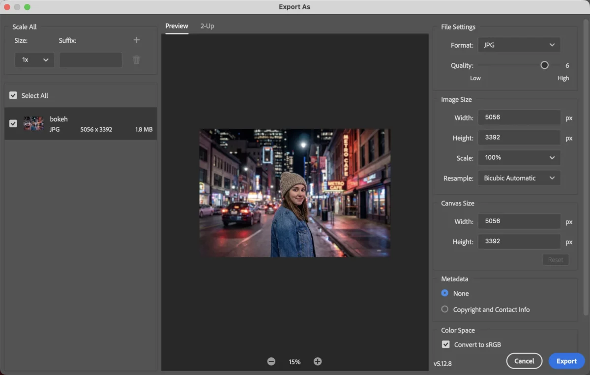 Clean the edges and export the final image
