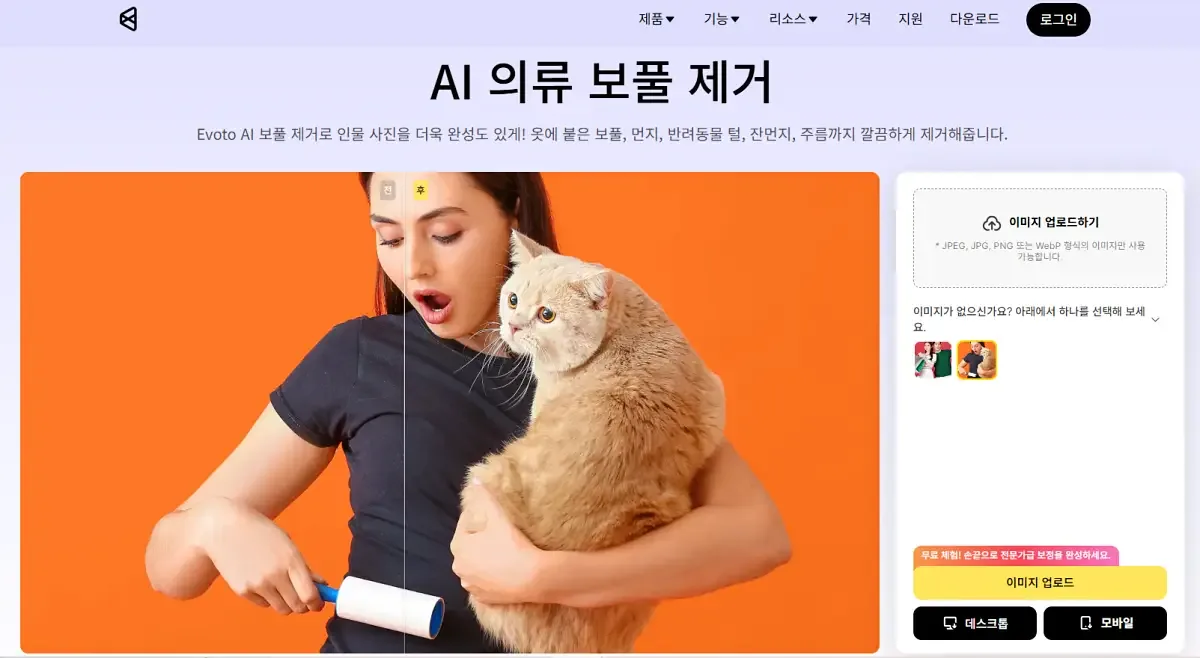 AI 사진 얼룩 보정