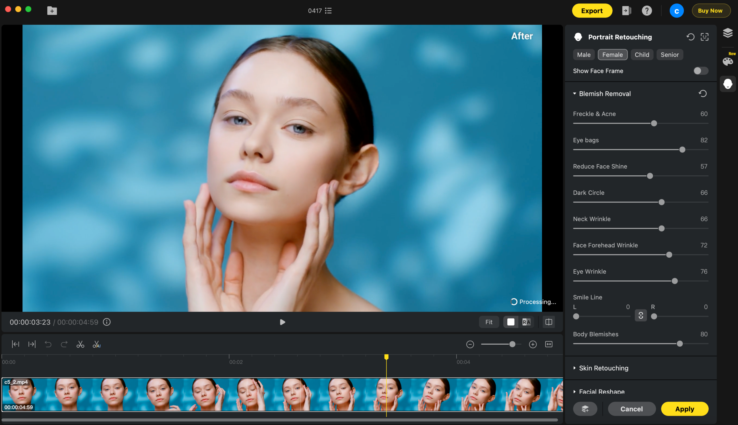 Evoto Video als KI-Video-Retusche für PC