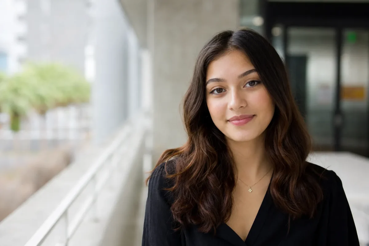 Manual mode portrait example using a wide aperture for shallow depth of field