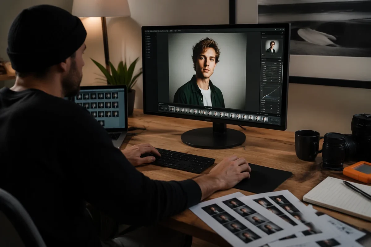  Photographer building one hero edit before syncing similar image