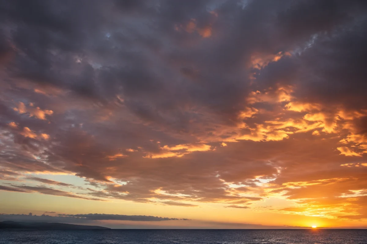 Landscape photo with a dramatic sky and the horizon placed along the lower third line