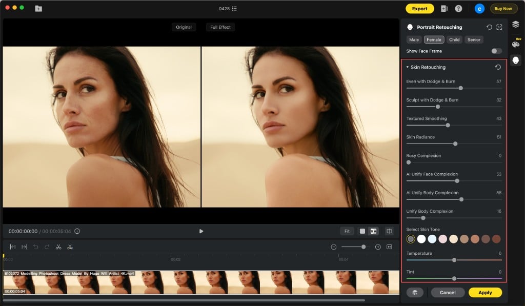 step skin retouching