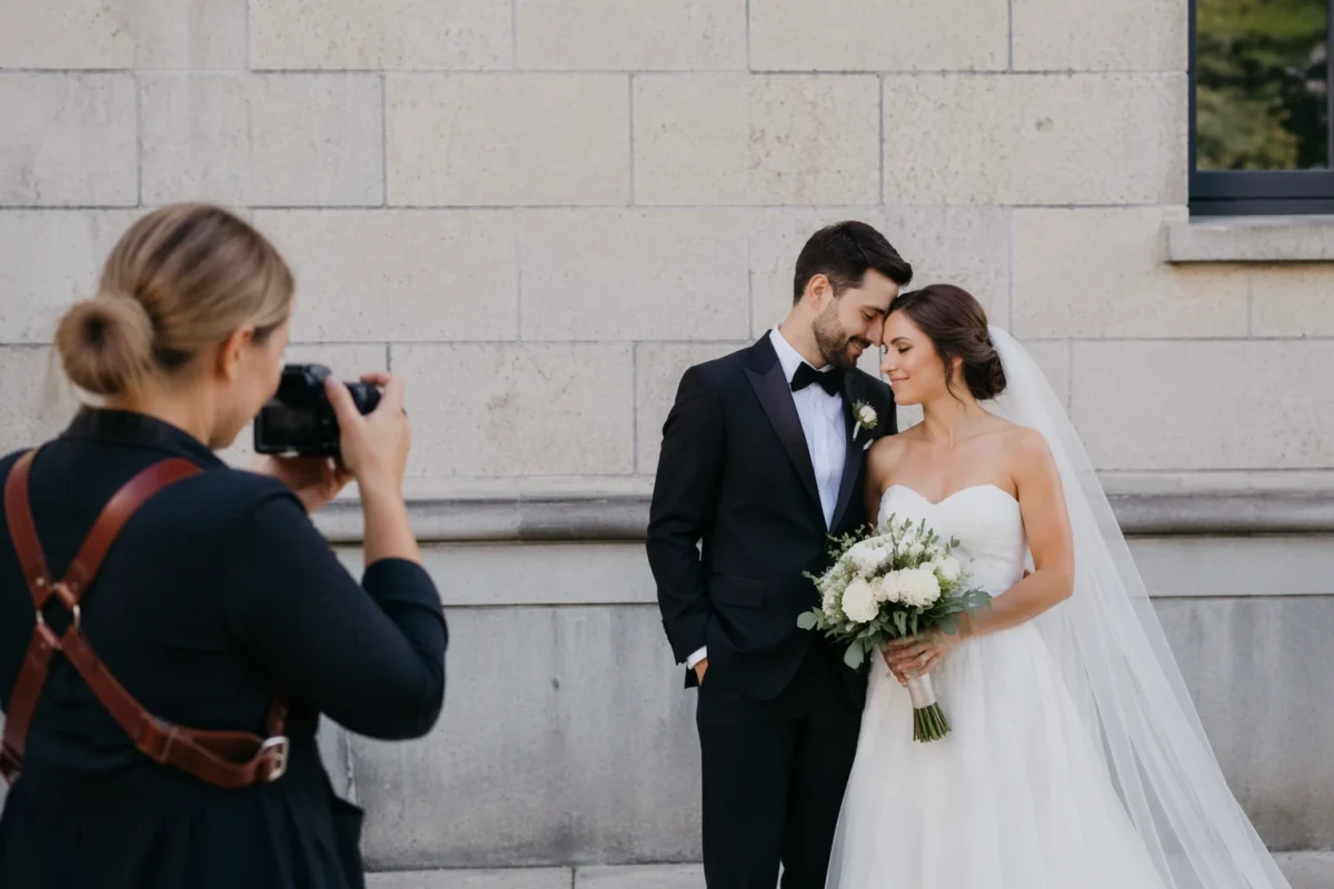 Wedding photographer shooting consistent portraits with editing groups in mind