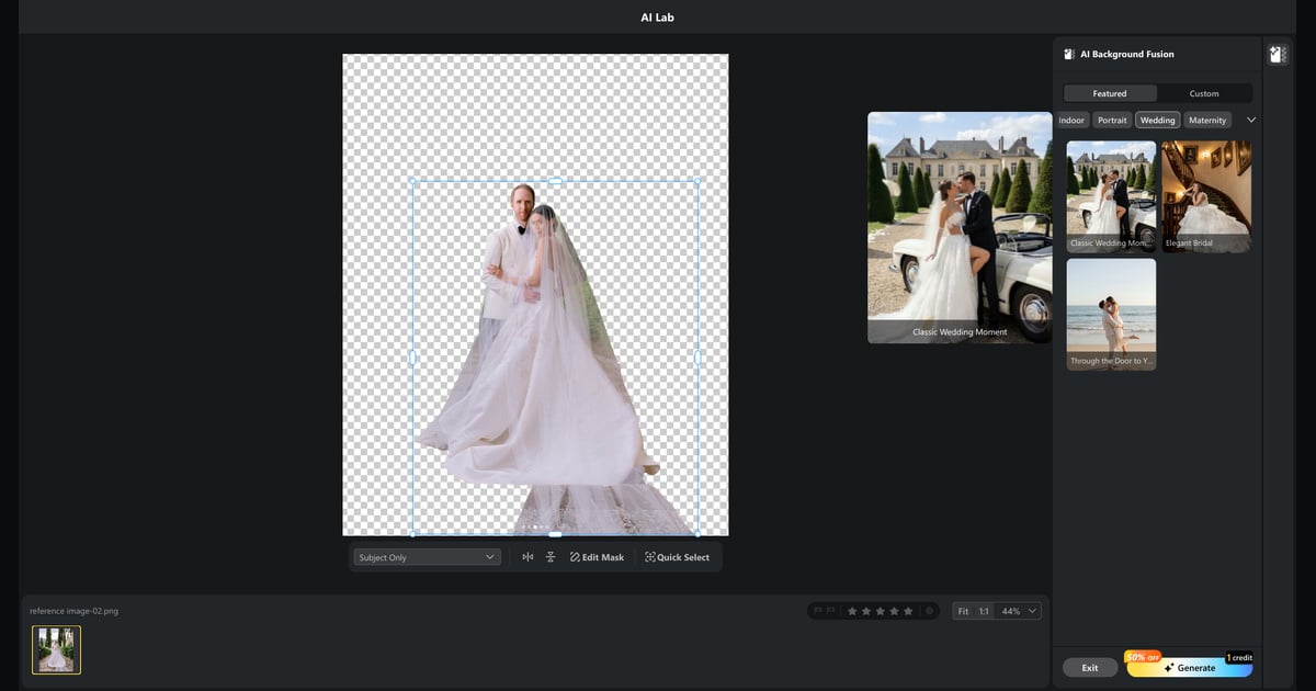 wedding overlay control