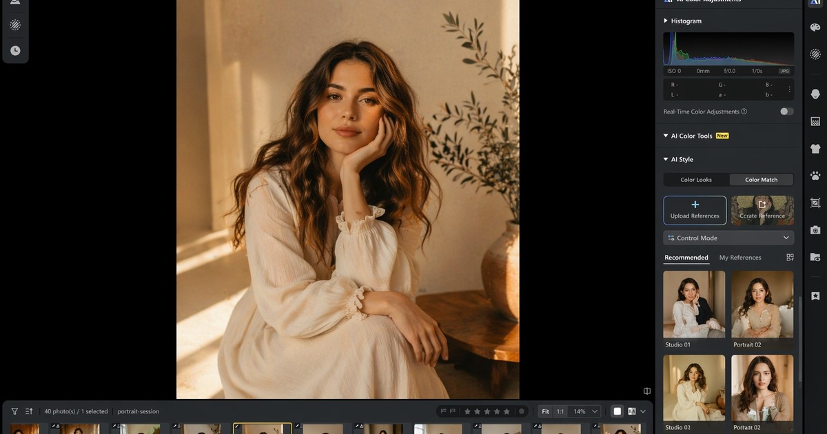 AI Color Match preset sync batch portraits