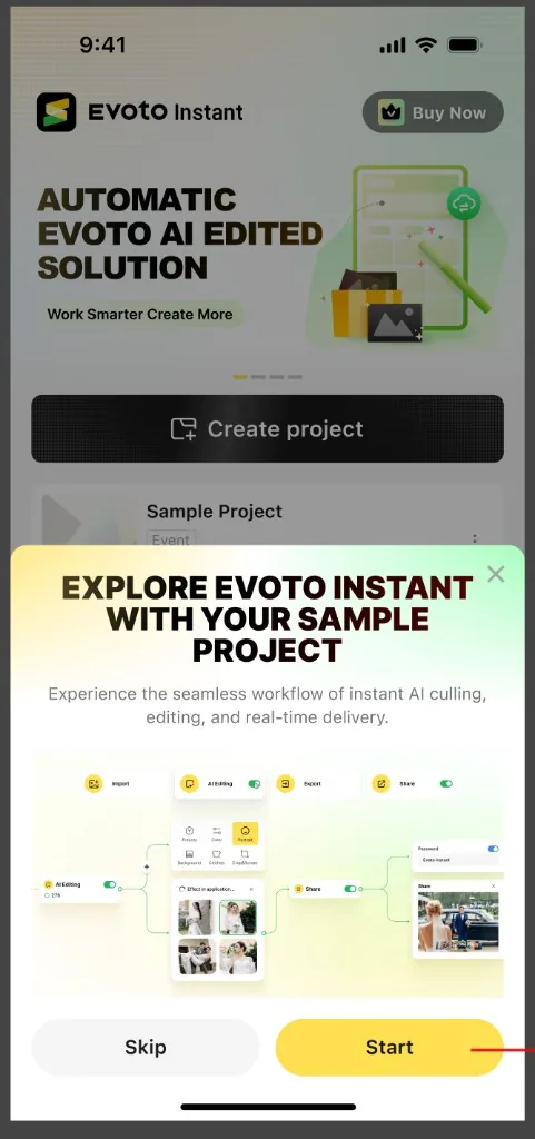 Evoto Instant V1.7.0-Onboarding: See It Before You Upload