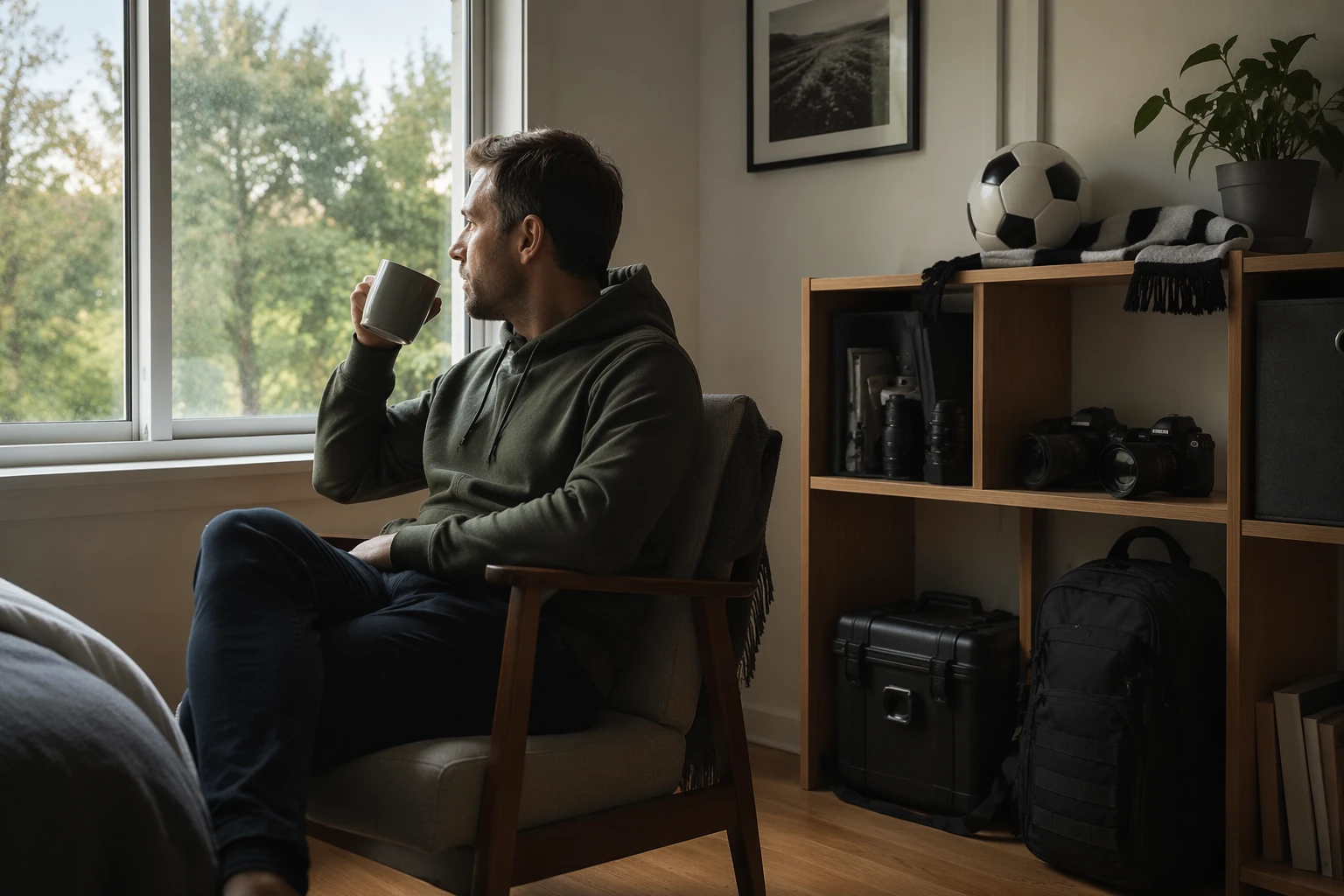 foto workflow fuer fotografen die fussball lieben fotograf geniesst einen ruhigen morgen nachdem er am vorabend bewusst Fotograf genießt einen ruhigen Morgen, nachdem er am Vorabend bewusst freie Zeit geschützt hat