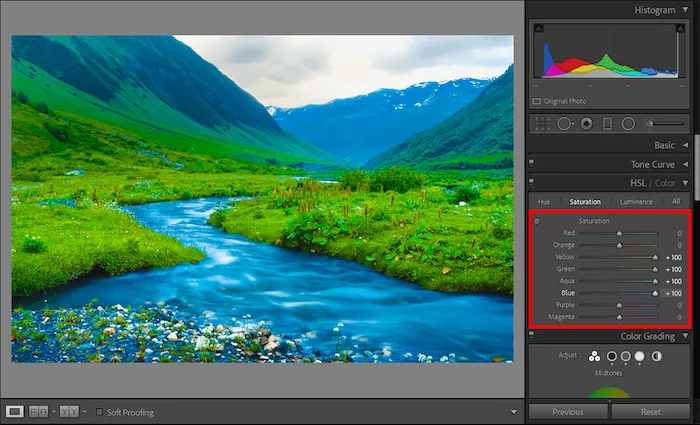 HSL-Panel in Lightroom